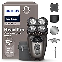 Philips Head Shaver Pro Serie 9000 – Rasoio per uomo e donna, testina flessibile a 360° e lame ComfortCut per una rasatura pulita e delicata sulla pelle, modello HS9980, 15