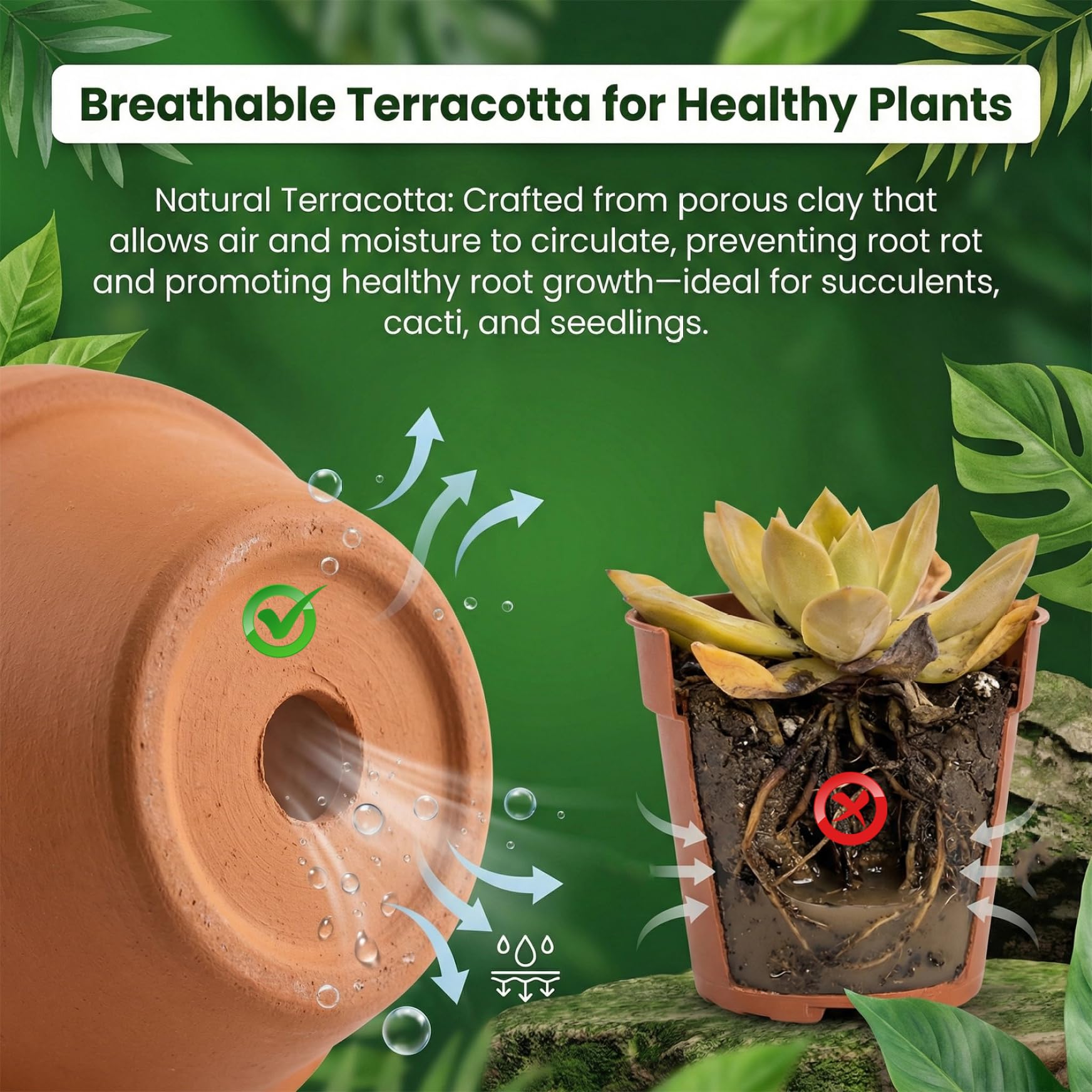 Vasi in Terracotta, Confezione da 24 Vasi per Piante in Terracotta, Piccola Argilla da 2, 17 Pollici con Foro di Drenaggio, Mini Fiore per Piante Grasse, Erbe, Fioriera Classica Ceramica Rosso Matt