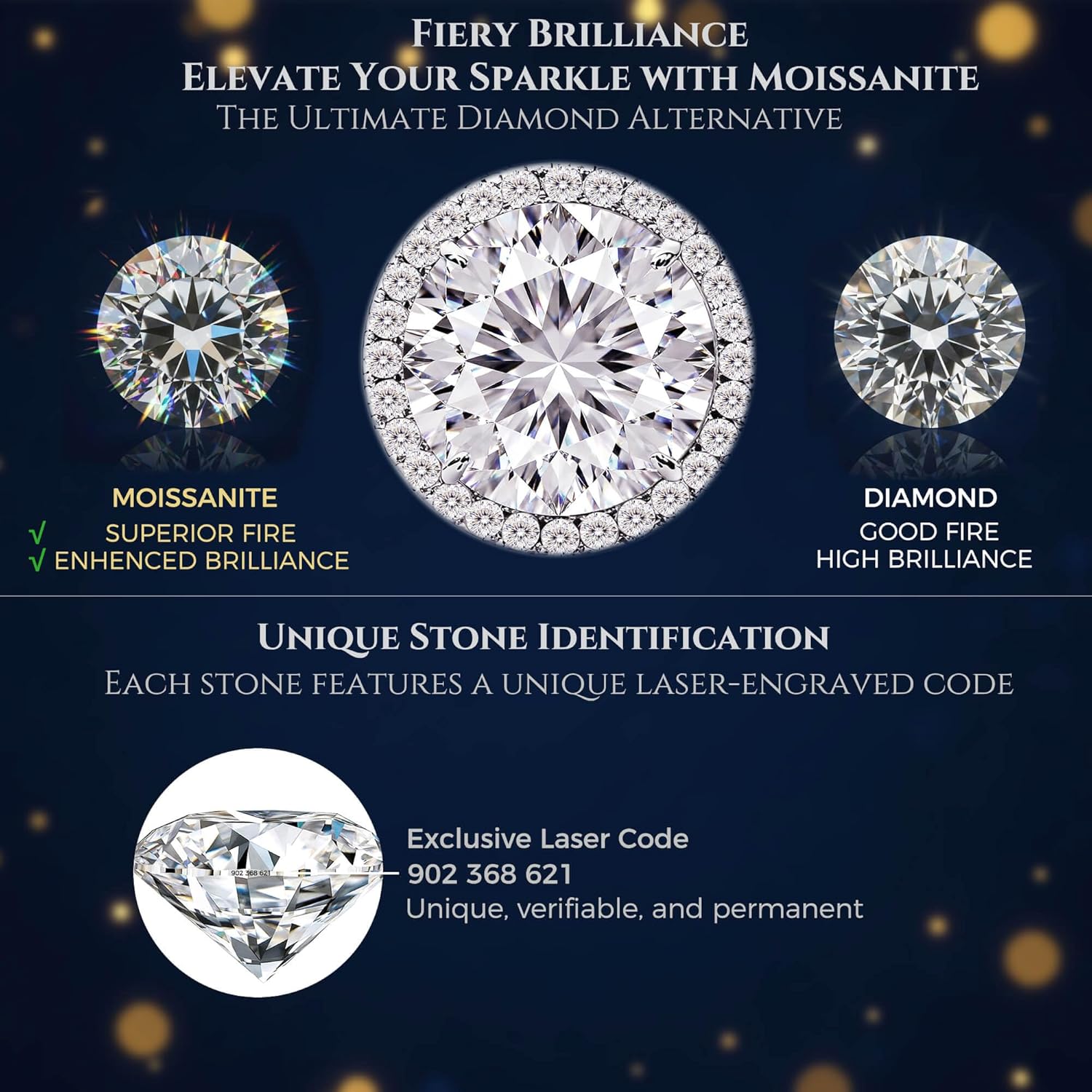 Moissanite Necklace for Women S925 Sterling Silver Jewelry Solitaire Halo Pendant Lab Created Gem for Her Gift for Mothers Day Wedding Anniversary Birthday - to My Wife Daughter Mom Grandma Girlfriend - Image 4