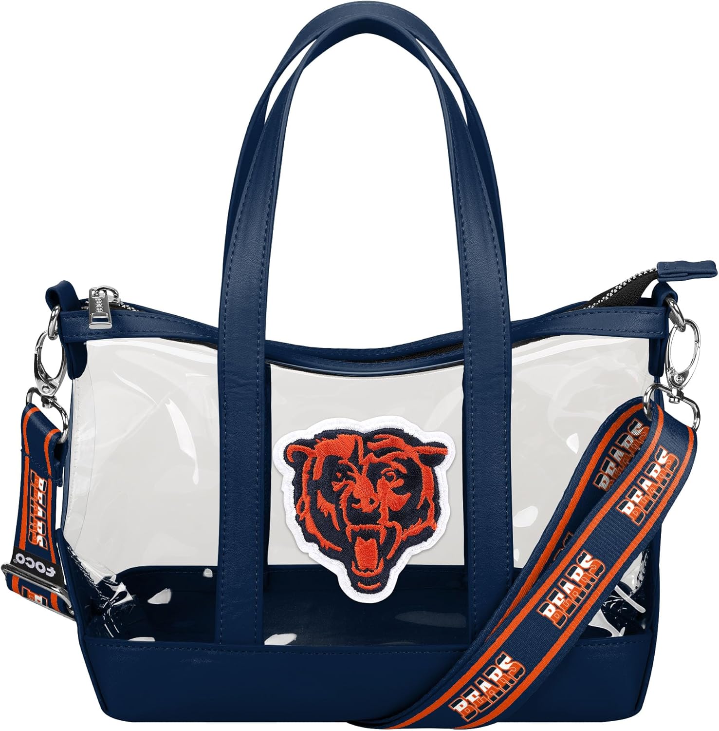 FOCO NFL Unisex Nfl Team Logo Clear Crossbody Mini Tote Bag