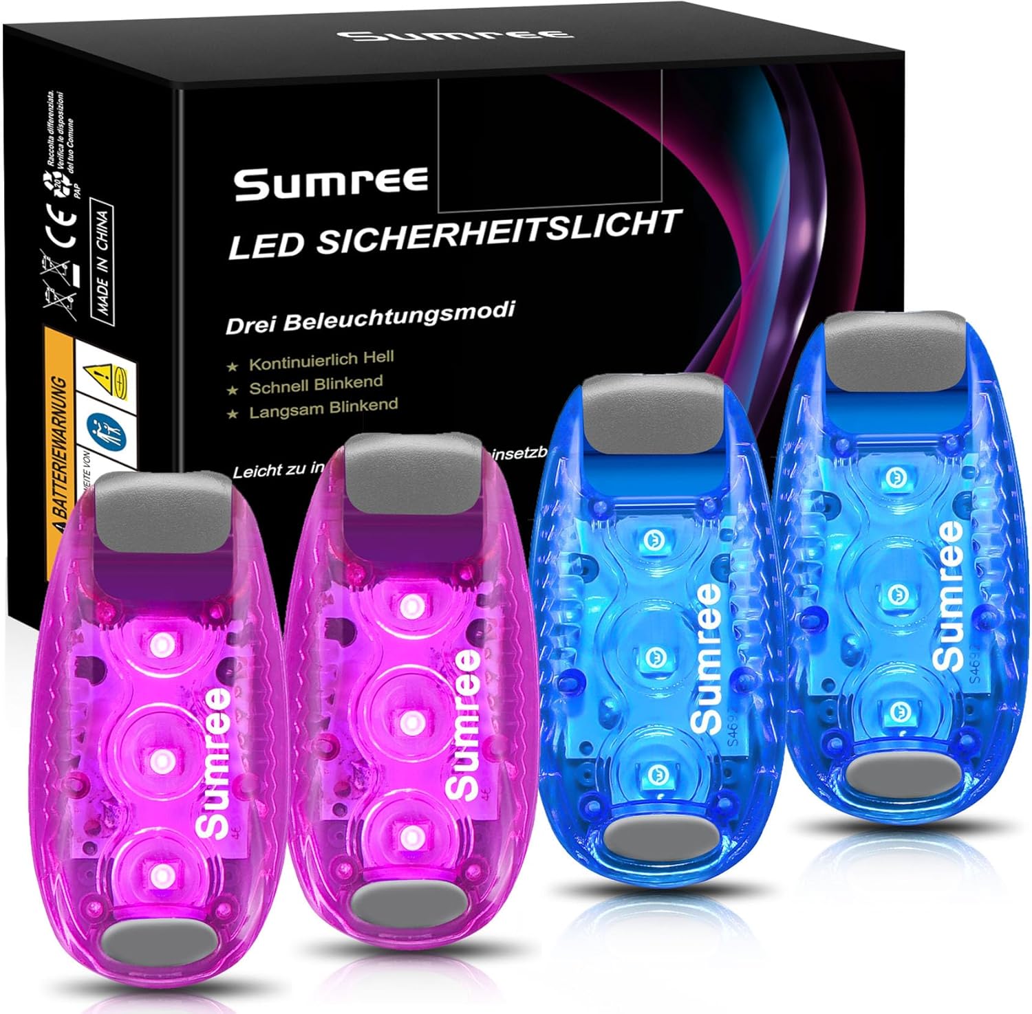LED Safety Lights(4 Pack).Clip On Strobe&Running Lights.High Visibility Accessories Gear for Your Reflective,Bicycle etc.for Runners, Bike, Walking,Dog Collar, Stroller