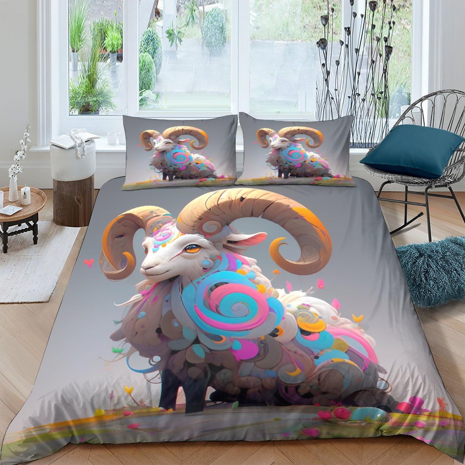 Housse de couette enfant 3D motif mouton pour illuminer les nuits des filles et garçons
