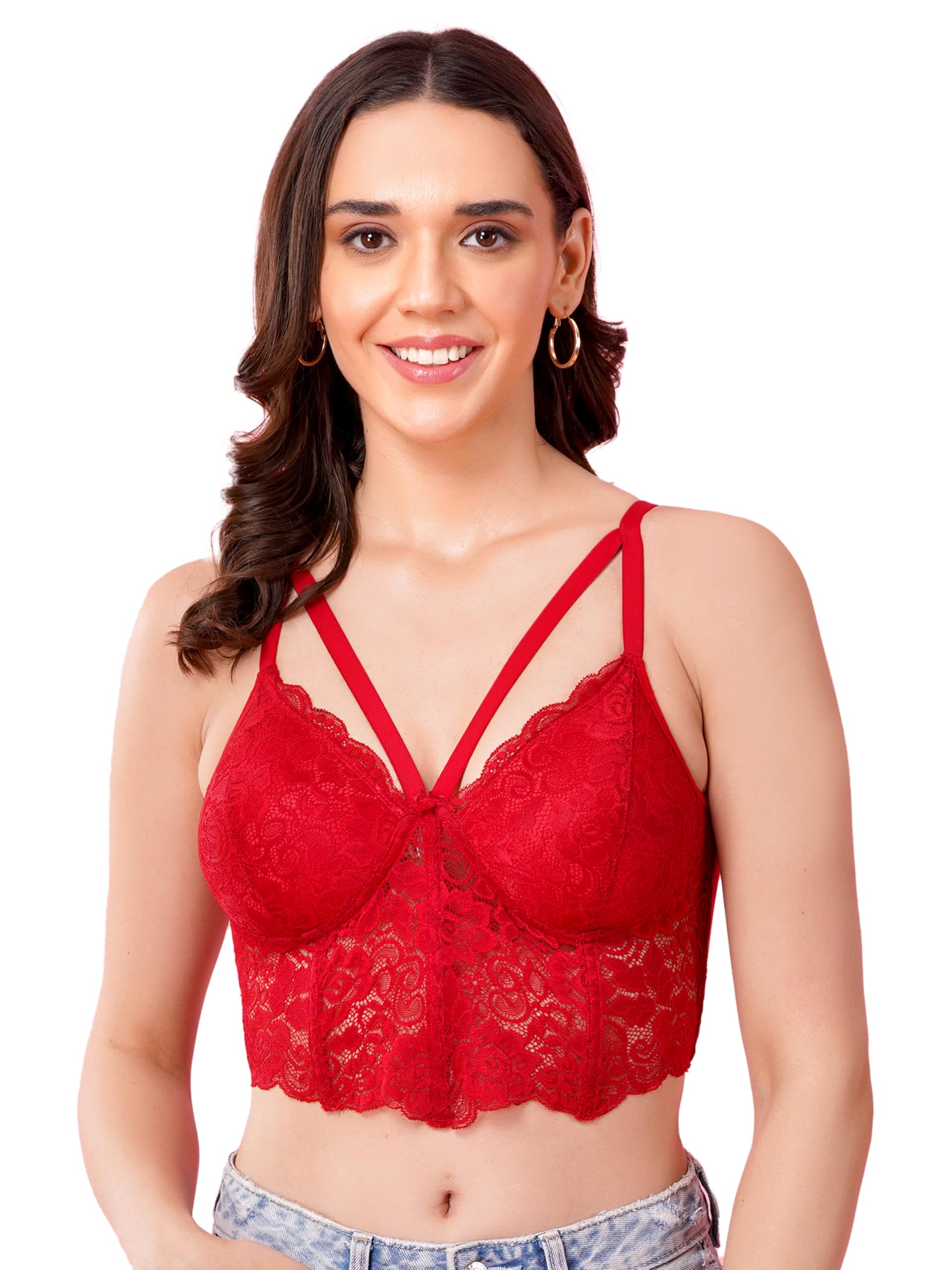 Women’s Lace Bralette Corset – Sleeveless V-Neck Stylish-picture-22