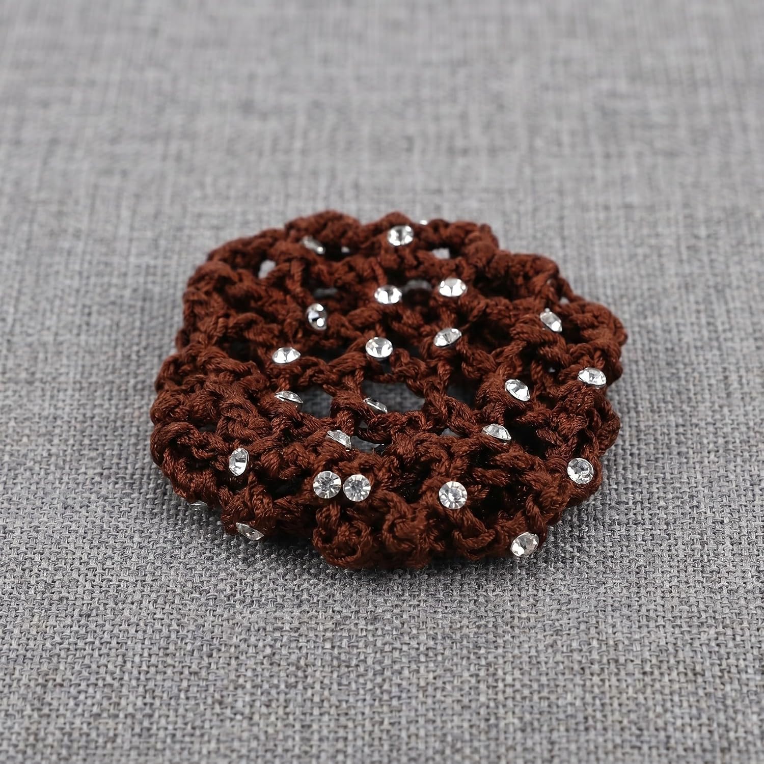 Artibetter 10pcs Ballet Bun Cover Hair Net: Elastic Rhinestone Hair Snood for Dance Skating and Performances - Hairstyling Accessories for Women Girls