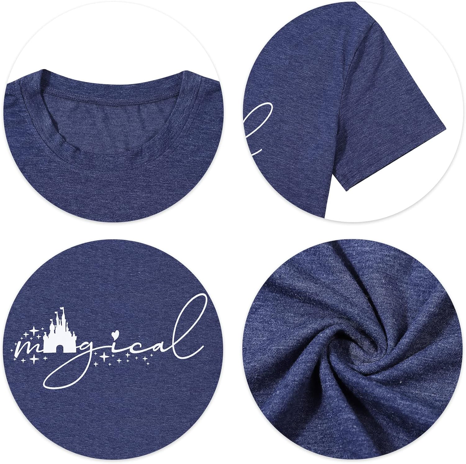 Magical Shirt for Women Magic Kingdom Tshirt Family Vacation Tee Castle Graphic Short Sleeve Tops - Image 5