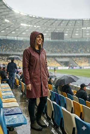 Unisex Waterproof Hooded Raincoat, Lightweight and Foldable Rain Poncho, Windproof Travel & Camping Jacket