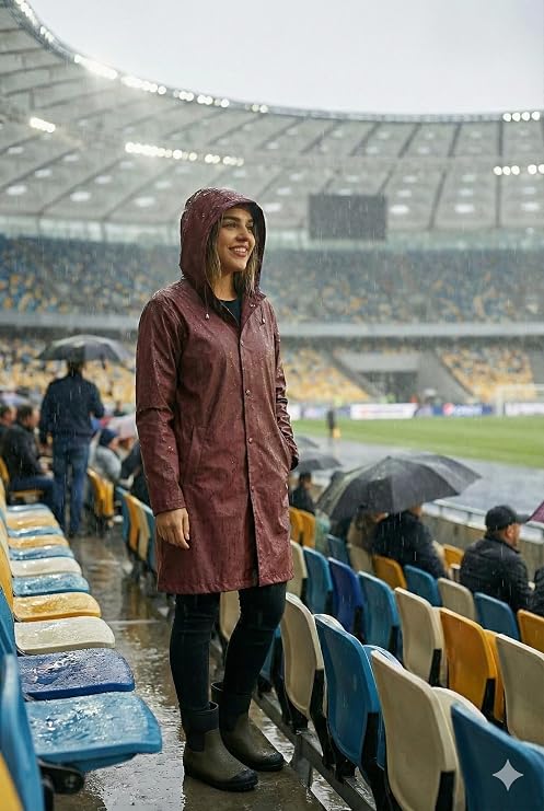 Unisex Waterproof Hooded Raincoat, Lightweight and Foldable Rain Poncho, Windproof Travel & Camping Jacket