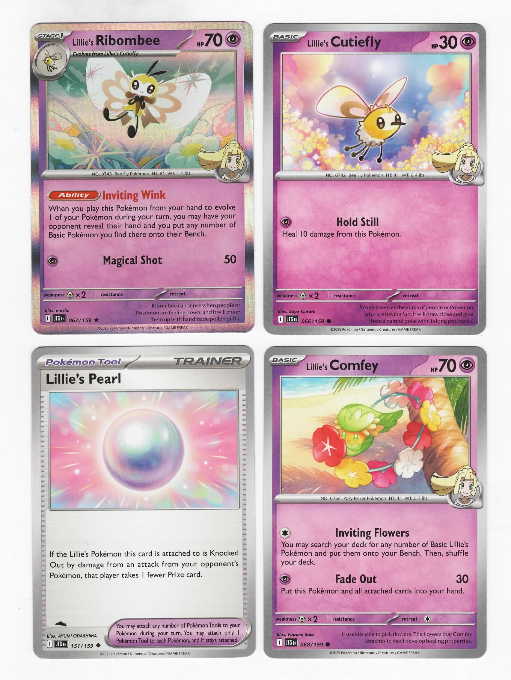 Amazon.com: Lillie's Pokemon Card Lot – Ribombee Comfey Pearl