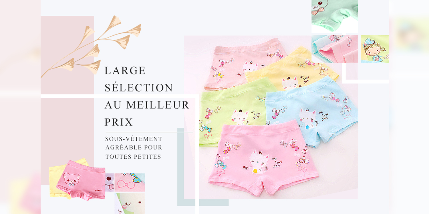 Lot De 6 Boxers Bébé Fille Ou Garçon - Coton Doux Imprimé Uni, Confortable Et Élastique