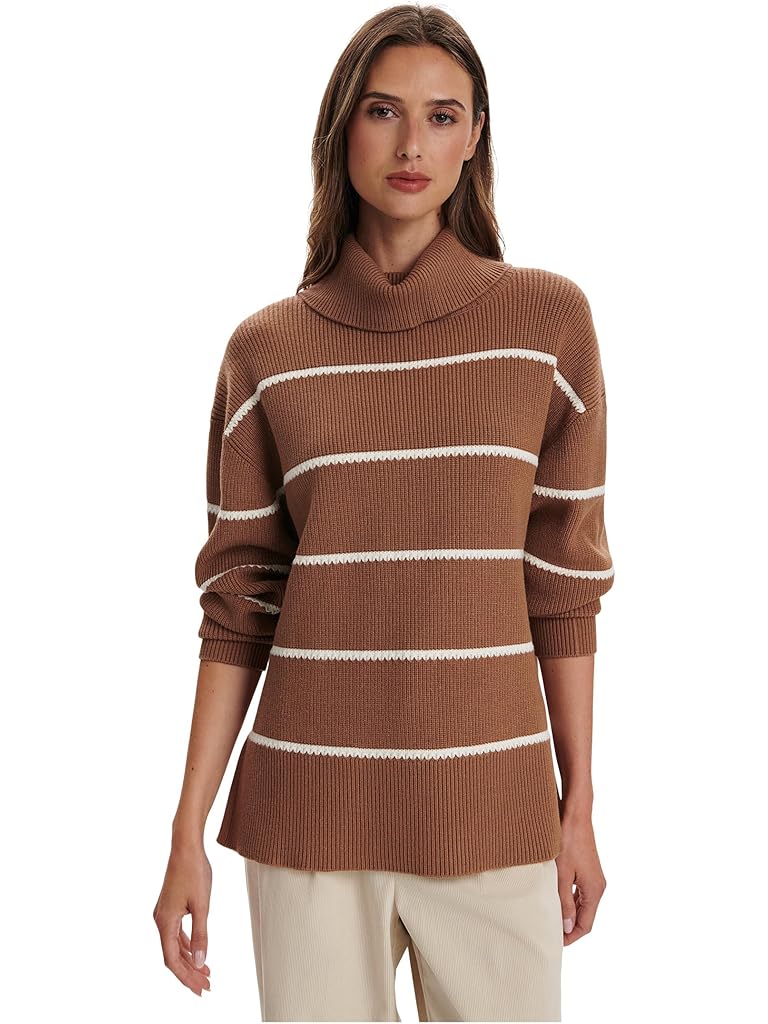 Brown Varley Hamish Stitch Knit Sweater
