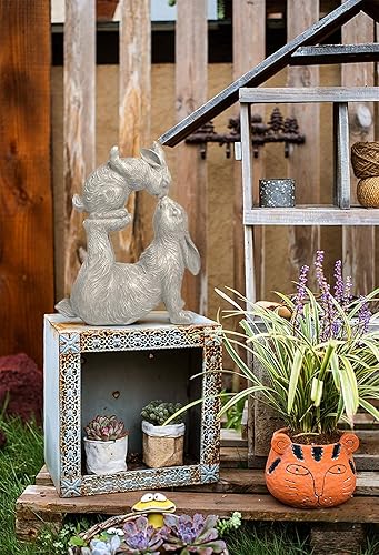 Miniatura 6 de Newman House Studio Figuras de conejo de pie para decoración del hogar, estatuas de conejo de interior con zanahorias, decoración de sala de oficina