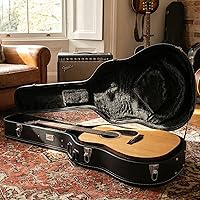 Vista 8 de Gearlux Dreadnought - Funda rígida para guitarra acústica con compartimento para accesorios, color negro