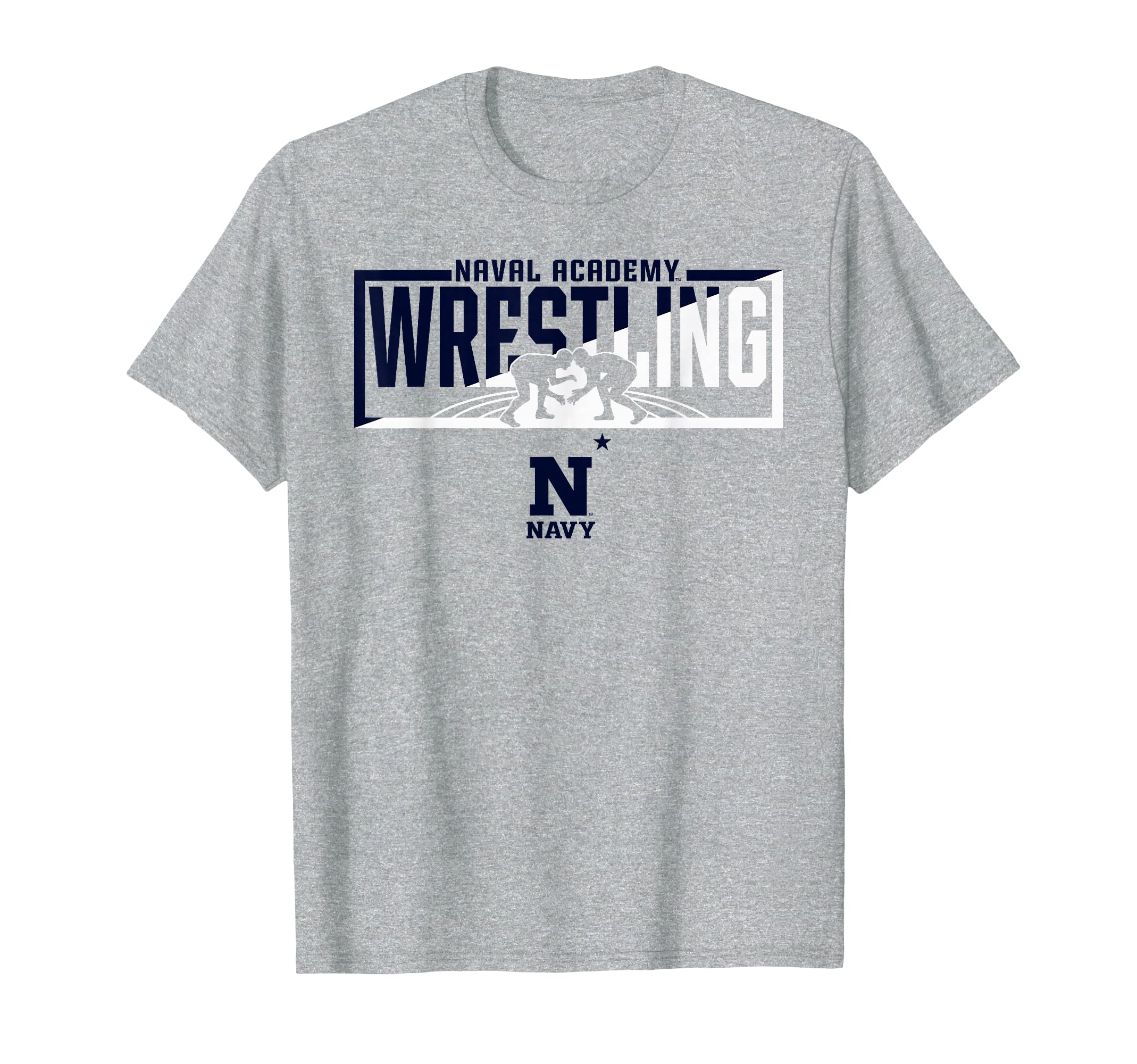 Navy Midshipmen Wrestling Match Gray Officially Licensed T-Shirt