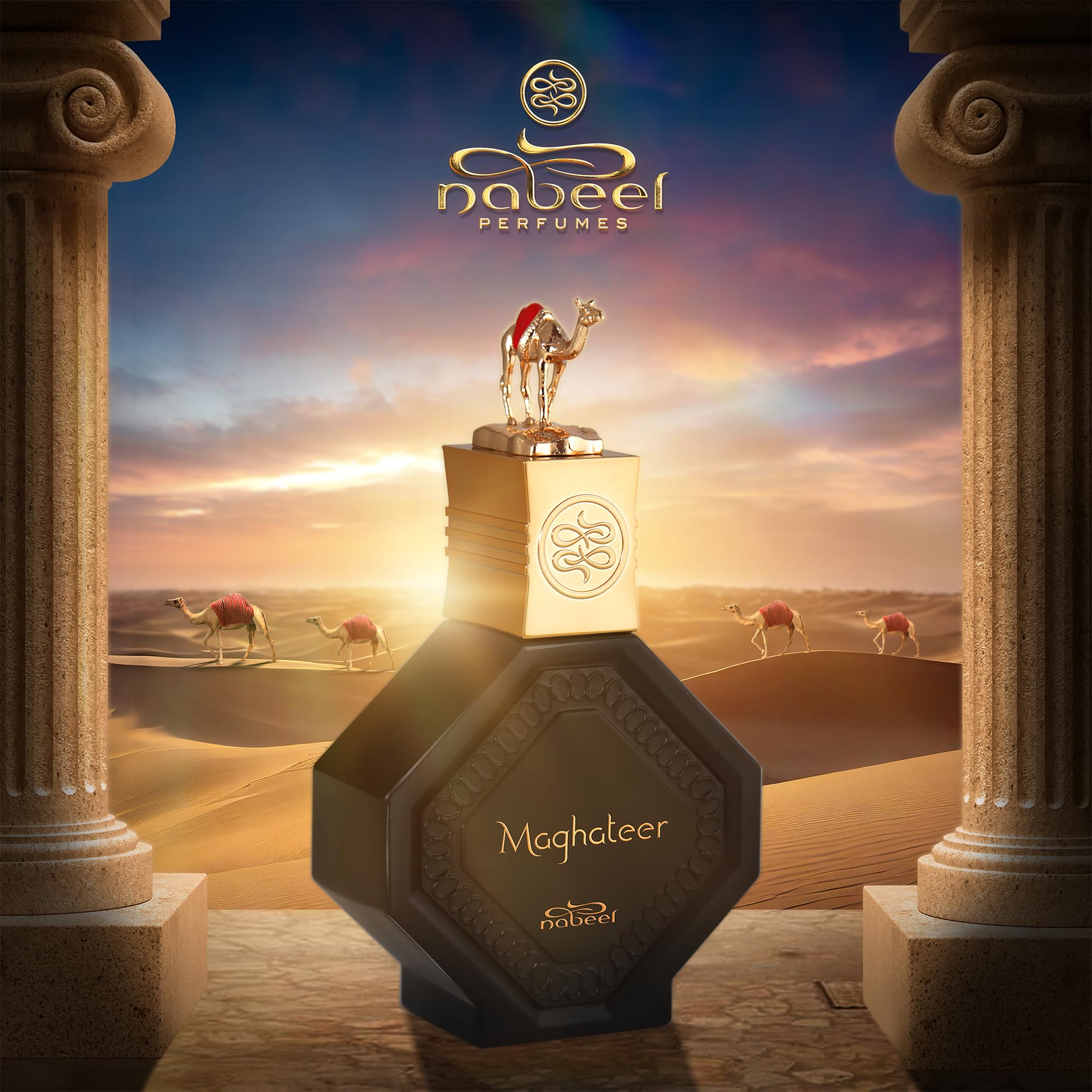 Nabeel Master Perfumer Collection Maghateer Unisex - Perfume árabe para mujeres y hombres - Fragancia con flores blancas, bergamota, rosa y aroma Oud, colonia árabe, tamaño de viaje, 93.6 g EDP Spray