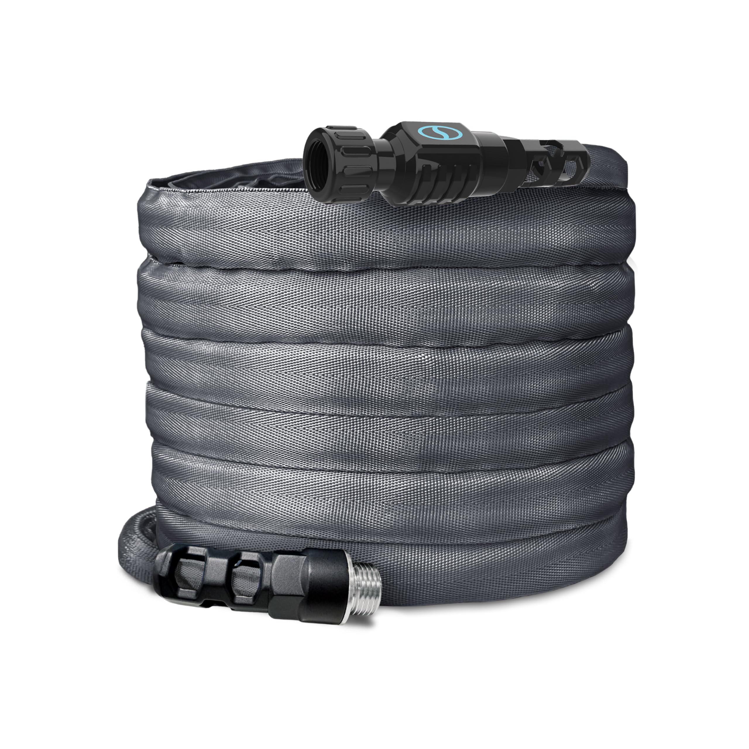 FiberJacket Garden Hose, Lightweight and Kink-Resistant, Durable Fabric Hose with Metal Fittings, 600 PSI Max, 50' x 5/8" Diameter