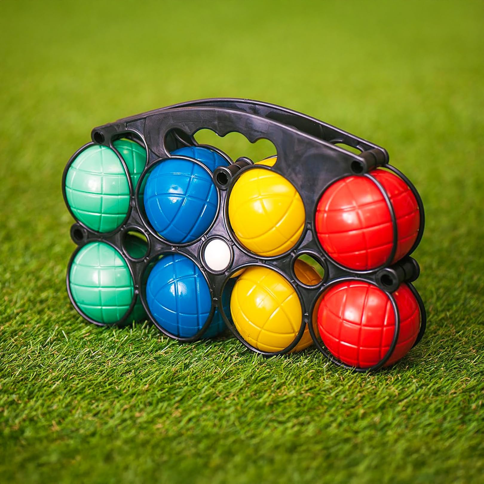 Garden Mile Plastic Boules Set for Kids and Adults - 8 Colourful Water-Filled Boules with Jack, Durable Outdoor Lawn Games, Portable Carry Case for Beach, Camping, & Picnic Fun