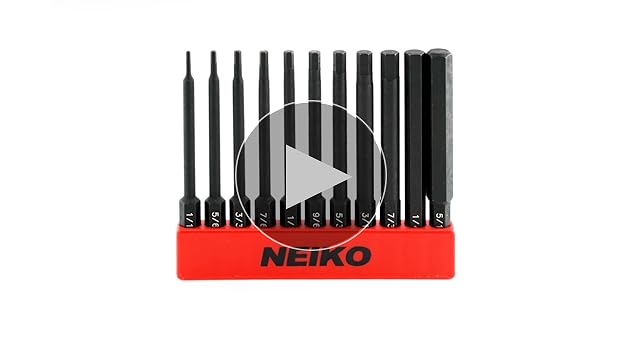 Neiko 01147A Allen Wrench Drill Bits, 11-Piece Hex Drill Bit