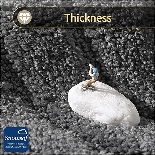 Miniatura 5 de Alfombras de baño de lujo, 0.78 pulgadas de grosor, extra suaves, absorbentes, no se desprende, se lavan a máquina, alfombra de felpa lanuda