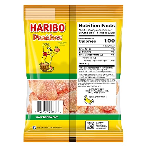 Miniatura 2 de Haribo, Melocotones, 5 onzas