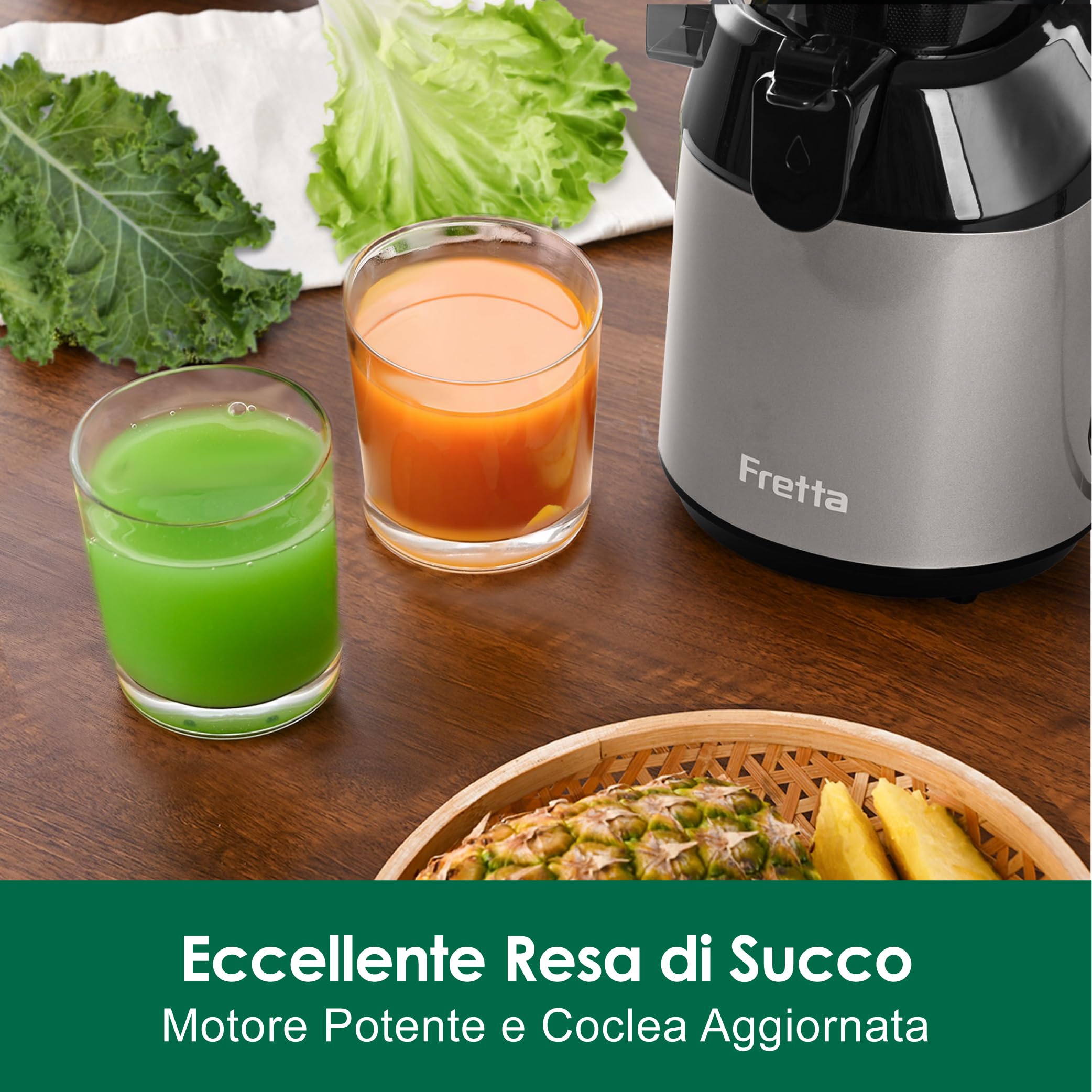 Estrattore Frutta e Verdura,Fretta Estrattore di succo con apertura di 135mm,Capacità 1,8L Adatta a Frutta e Verdure,Facile pulito,Senza BPA