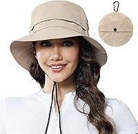 Vista 8 de Sombrero de pescador impermeable plegable para mujer, sombrero de sol con protección UV para hombre