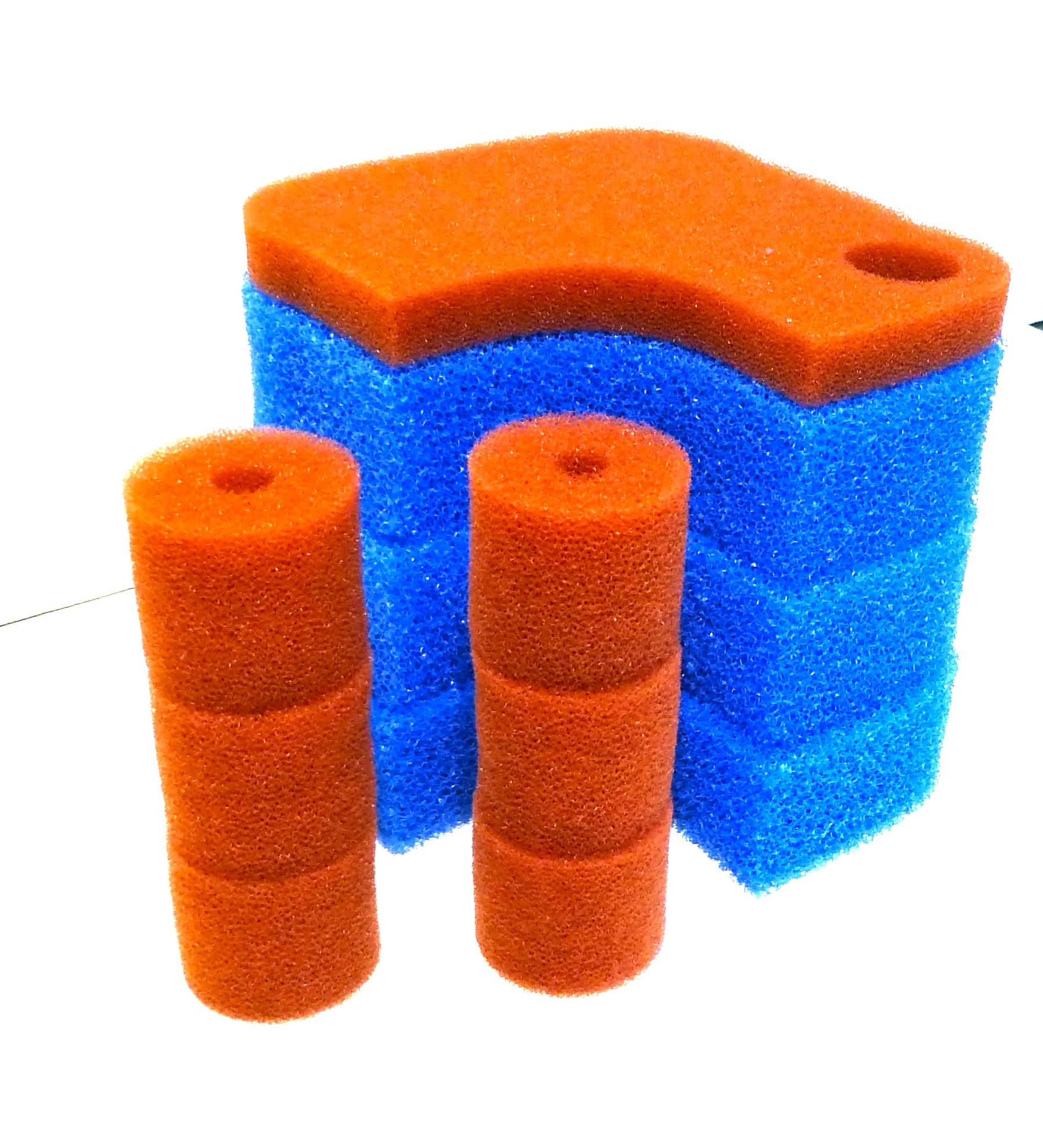 Ersatz Filterschwämme (3 x Blau 1 x Rot Plus 6 x Rund Rot) passend für Oase Biomaster 600 und 600 Thermo