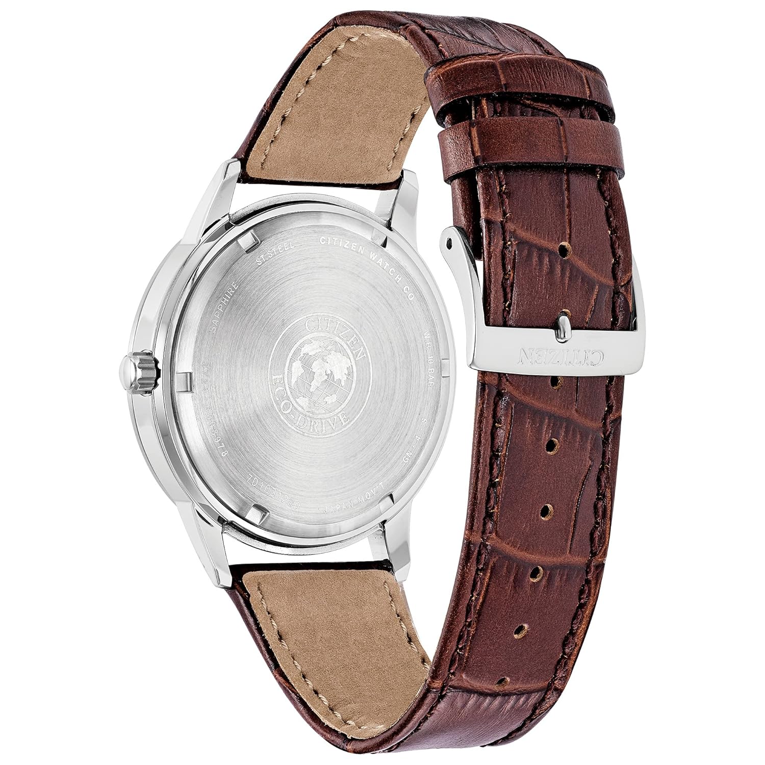 Citizen Men's Eco-Drive Corso Classic Watch in Stainless Steel with Brown Leather Strap, Blue Dial (Model: BU2070-12L) - Image 3
