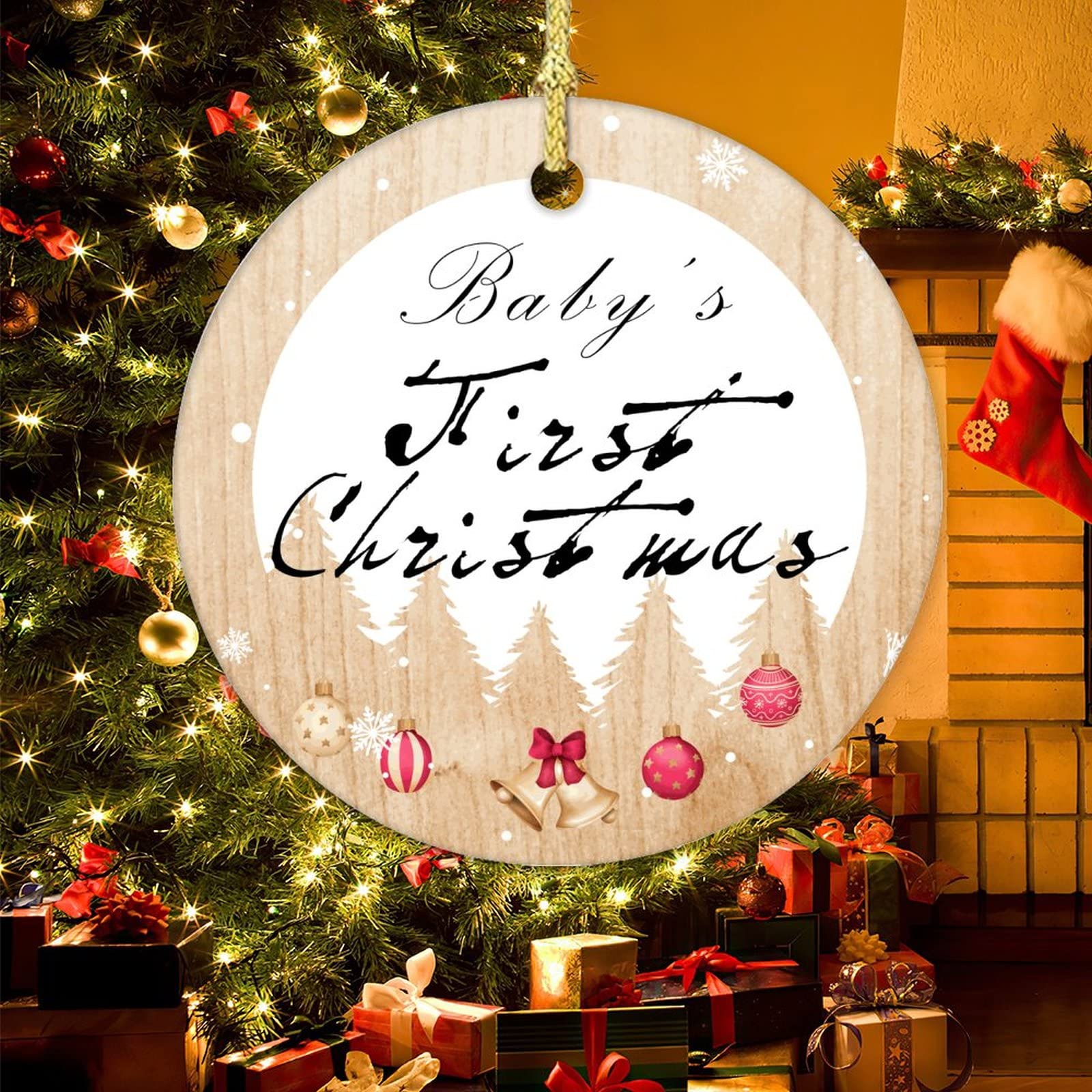 Kerstbal met babynaam | Baby's eerste kerst | Gravure Geboortedatum