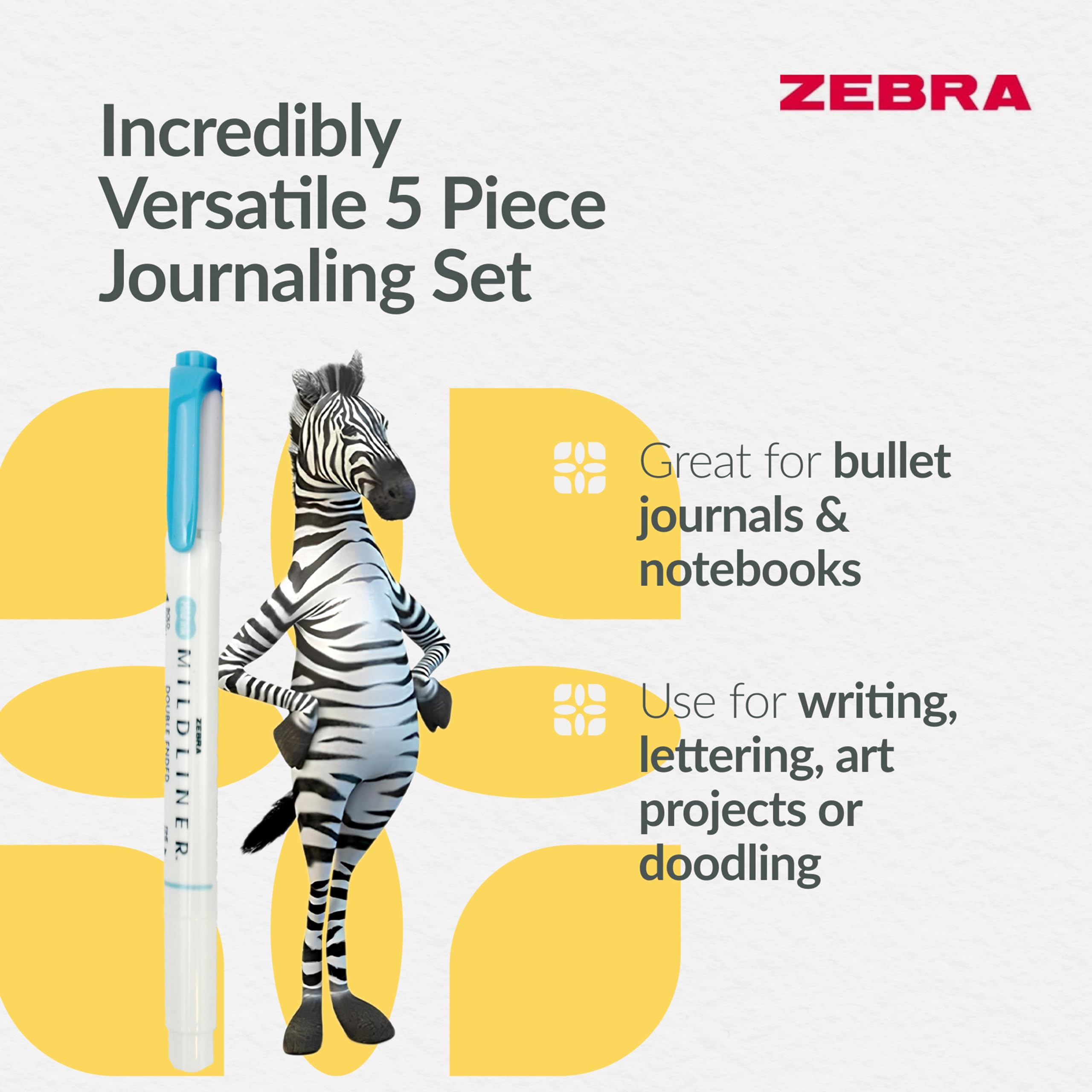 Zebra Pen Dual Tip MILDLINER Warm Highlighters & Colouring Pens 5pk - Image 3