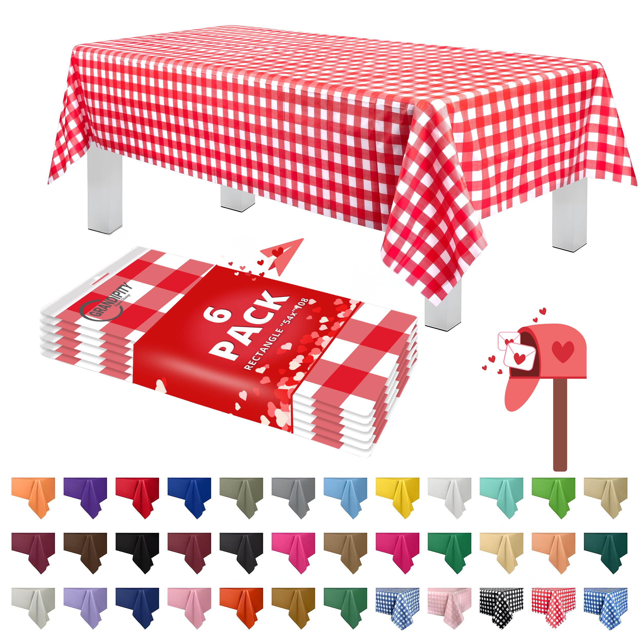 Amazon | プレミアムプラスチックテーブルクロス54インチ×108インチ