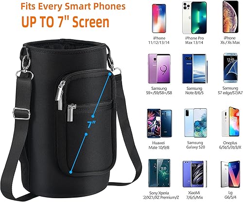 Miniatura 2 de Bolsa de transporte para botella de agua aislada de neopreno de 324064128 onzas, soporte para bolsa con correa y asa de paracaídas y 2 bolsillos