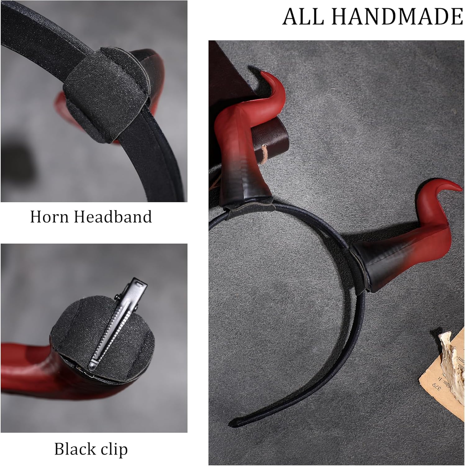 MOSTORY Devil Horns Headband for Adult - Demon Horns Headband for Halloween Cosplay Outfit Renaissance Photo Shoot Props - Image 7