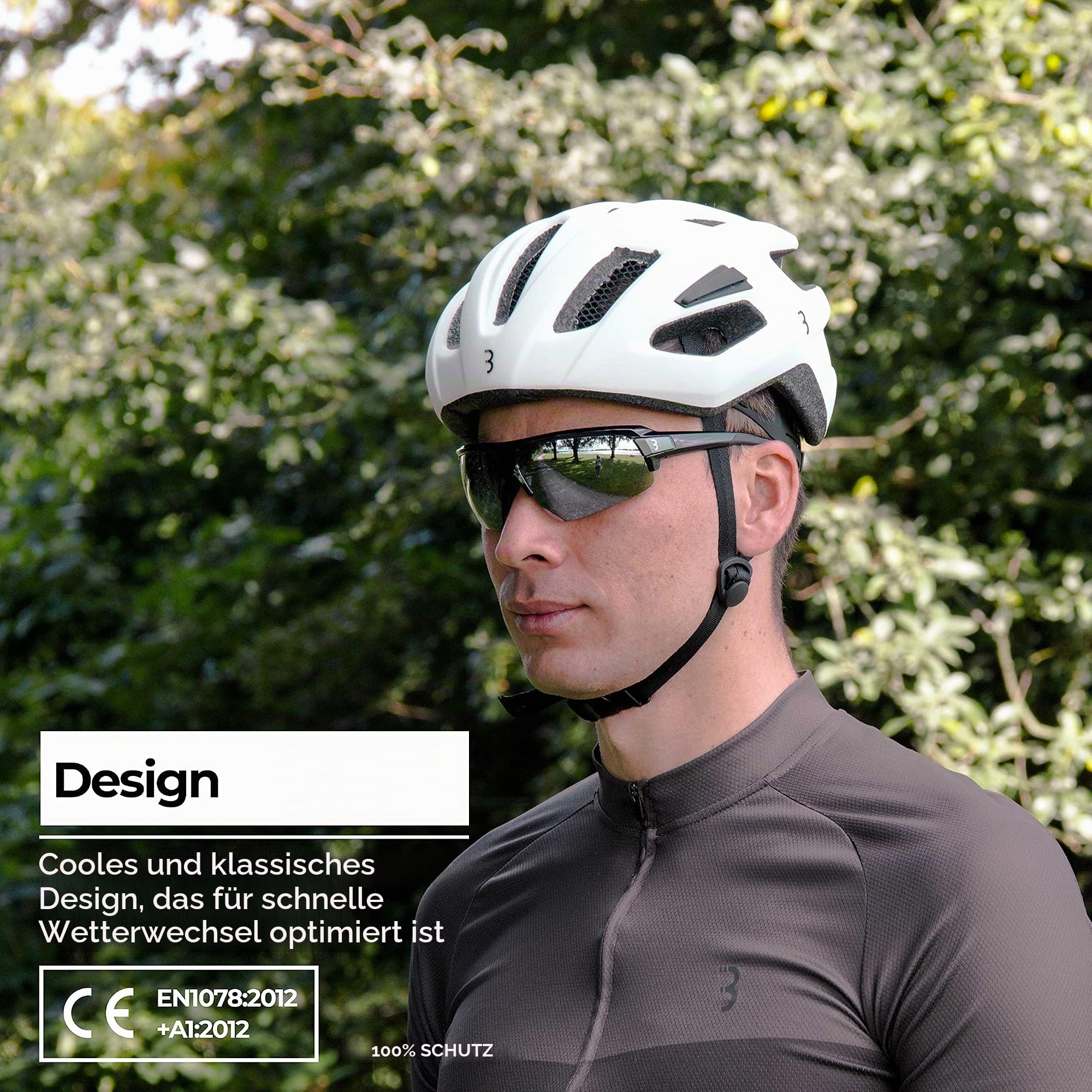 BBB Cycling Fahrradbrille Herren und Damen Sportbrille Sonnenbrille Radsport mit drei Wechselgläsern Polycarbonat Grilamid MTB Rennrad Urban Impulse BSG-62