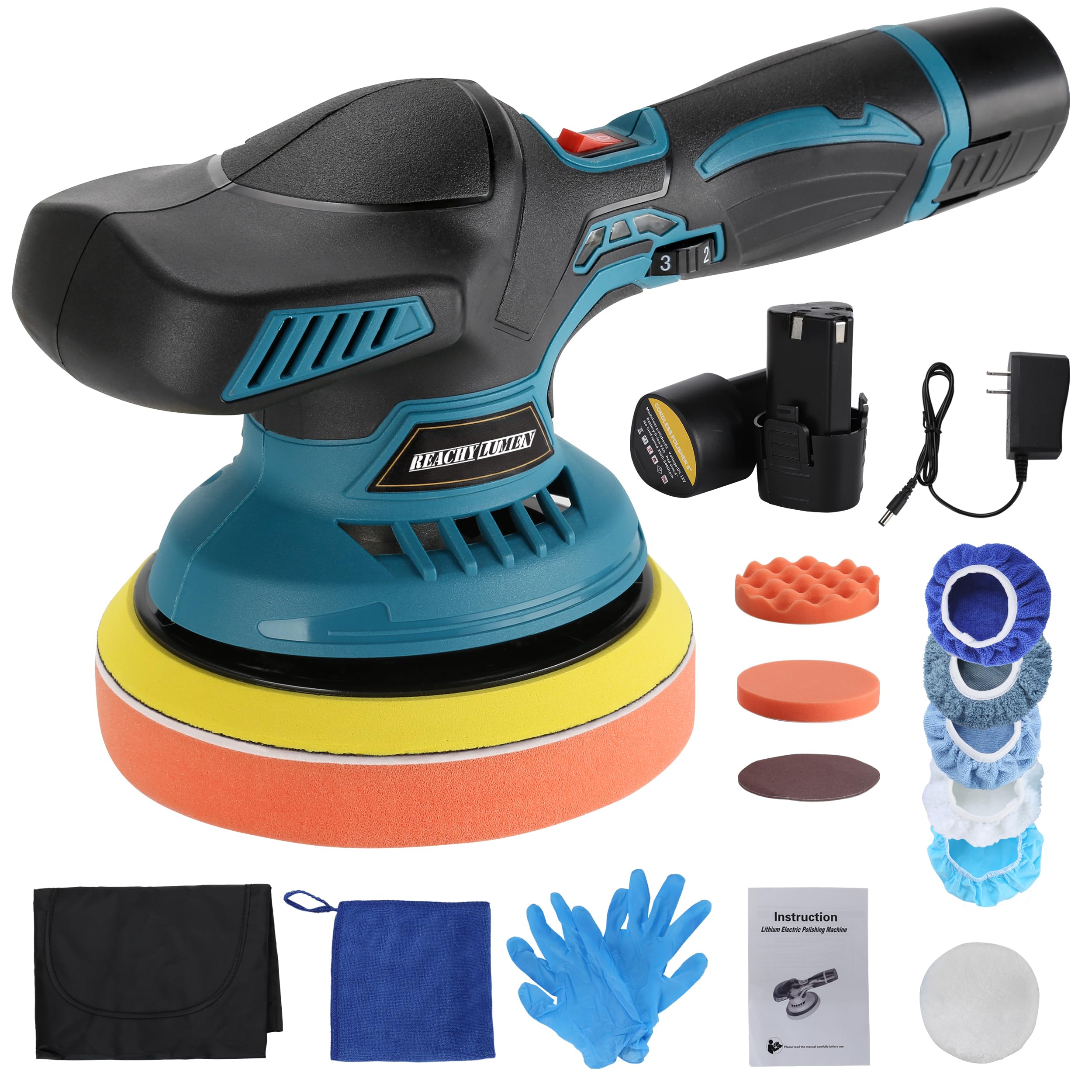 Amazon | reachylumen ポリッシャー 150mm コードレスポリッシャー LED  