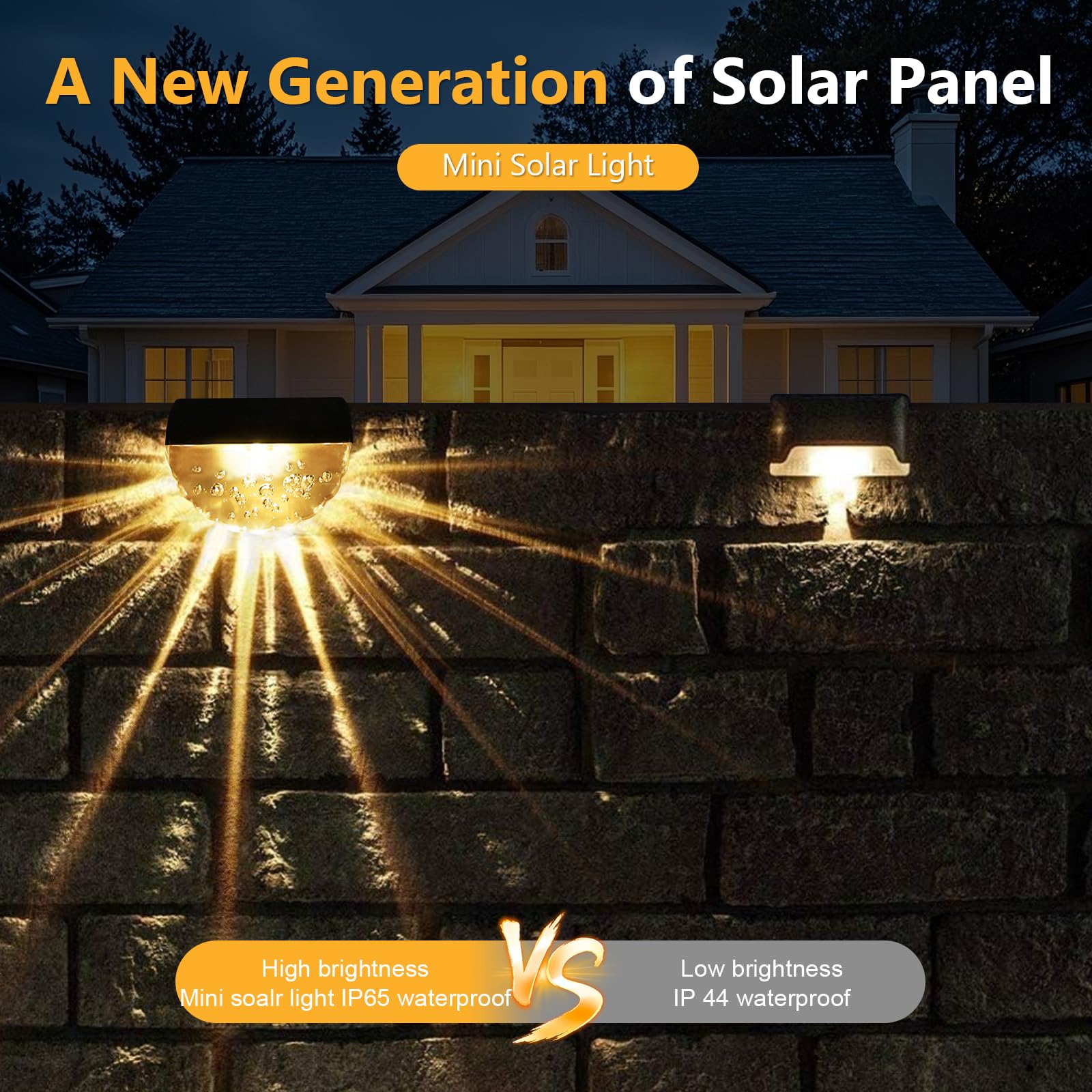 Auting Solar LED zewnętrzne oświetlenie ścienne, 4 sztuki oświetlenia ścieżki, zewnętrzna lampa solarna LED zmieniająca kolory, światła do chodzenia, ścieżki ogrodowe ścienne
