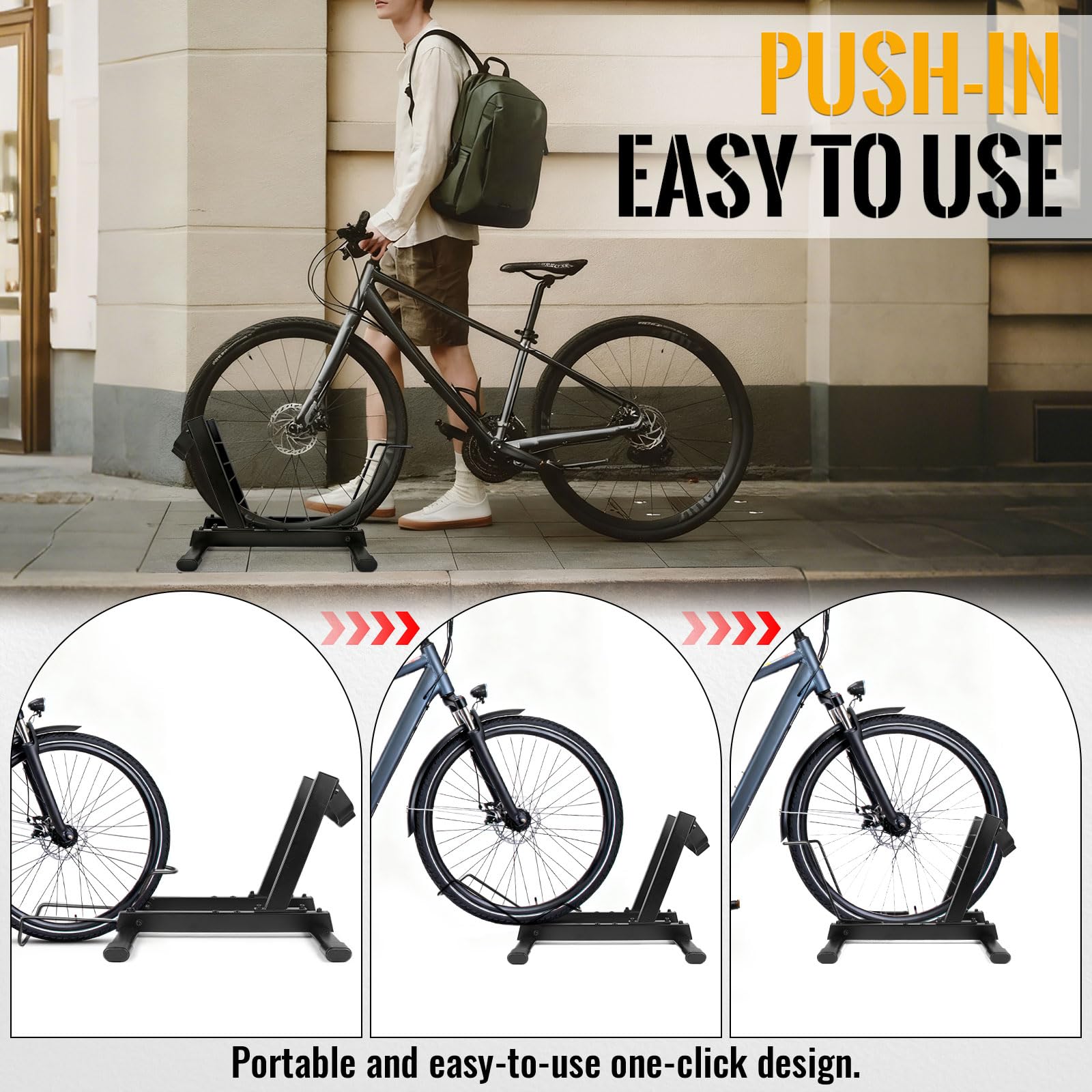 MEGHNA Béquille de vélo électrique professionnelle - Support stable pour VTT 20"-29" E-MTB, VTT et vélos de route 700C avec largeur de pneu jusqu'à 4,0" - Idéal pour garage, maison et magasin de vélo