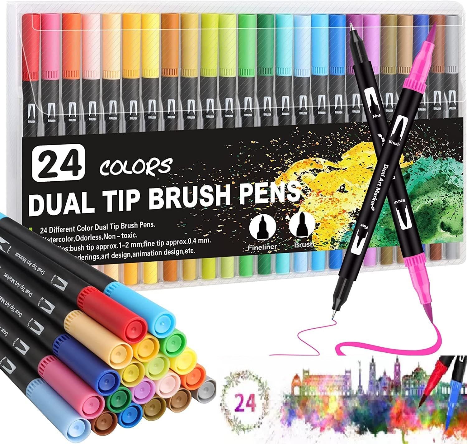 See full amazon price history chart for Fidrox Premium 24 Set Sketch Pen Set Drawing Pen Dual Tip Brush Pens Markers for Drawing Brush Pens 24 Shades Art Markers Set Fineliner Color Pens Water Based Marker for Calligraphy Drawing Sketching Fidrox Premium 24 Set Sketch Pen Set Drawing Pen Dual Tip Brush Pens Markers for Drawing Brush Pens 24 Shades Art Markers Set Fineliner Color Pens Water Based Marker for Calligraphy Drawing Sketching (B0D4YKFF2M) Amazon Price History, Amazon Price Tracker