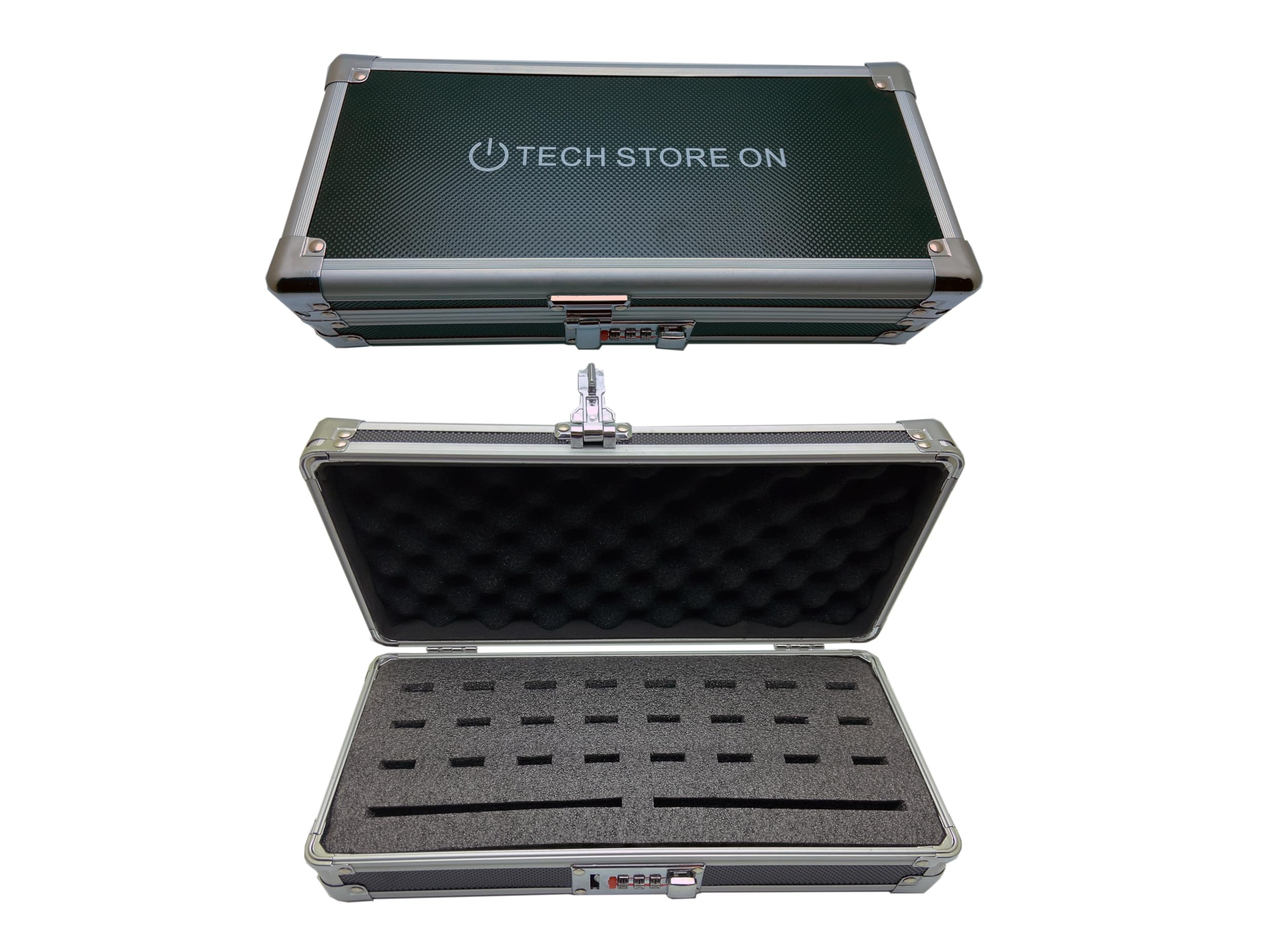 Flash USB Thumb Drive Holder Storage Organizer Case | Antistatic and Shockproof (aluminum, medium, holds 24 USB, 2 HDD slots)-image-46