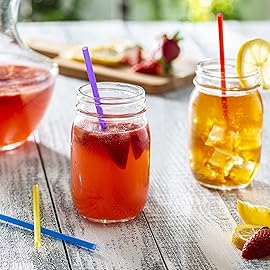 Comfy Package [500 Pack] Colored Plastic Straws, 7.75High Disposable Drinking Straws - Assorted Colors