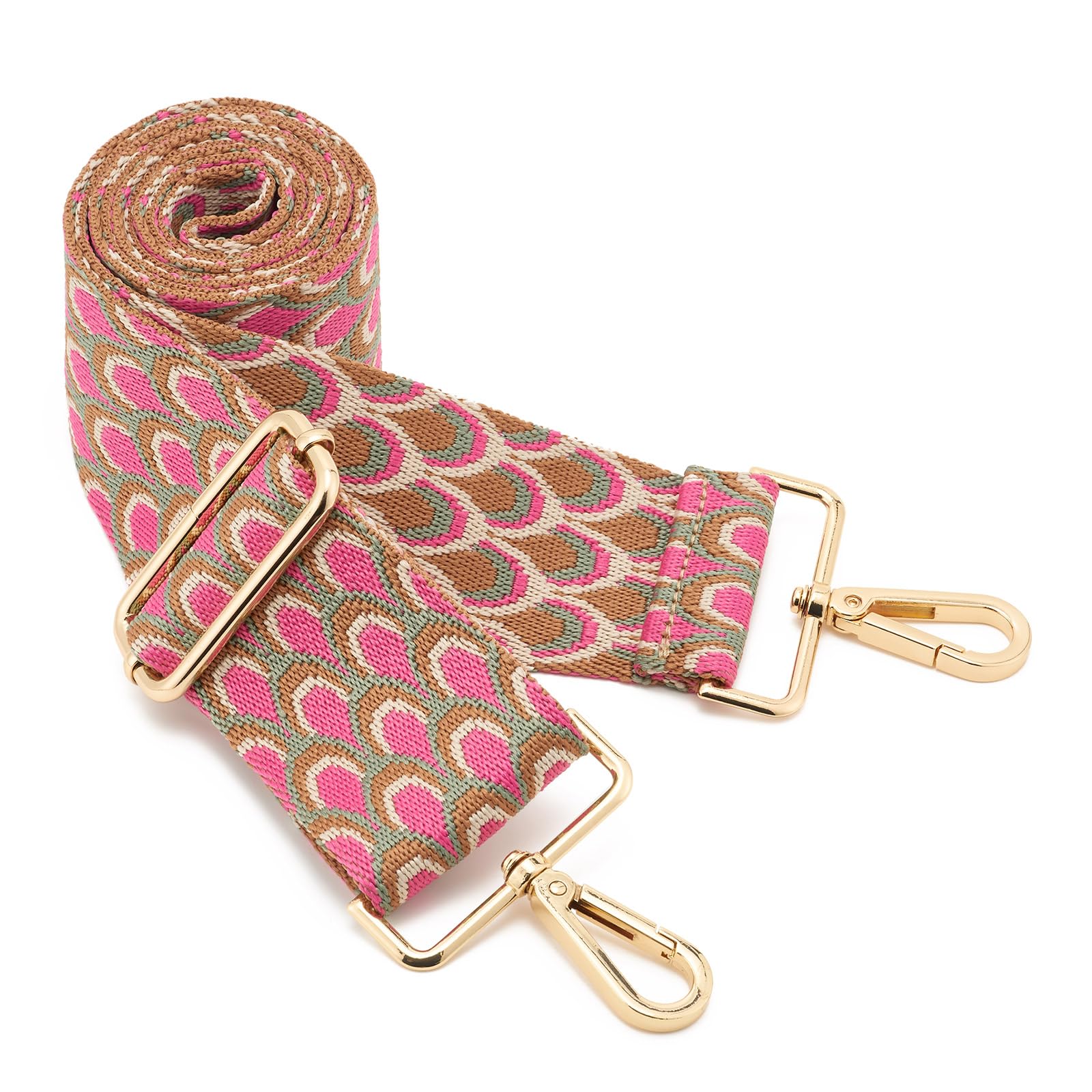 Wide Shoulder Strap Adjustable Replacement Belt Guitar Style Crossbody Bag Handbag Strap Multicolor Canvas Straps(Wide:2in)(Color4)