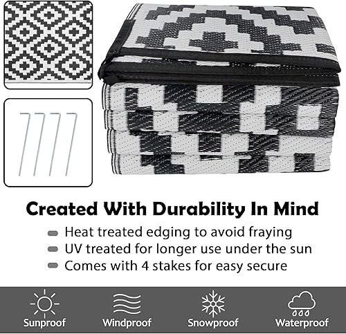 Miniatura 186 de SAND MINE - Alfombras reversibles, alfombra de pajillas de plástico, alfombra de área moderna, alfombra grande para suelo y exteriores, vehículos