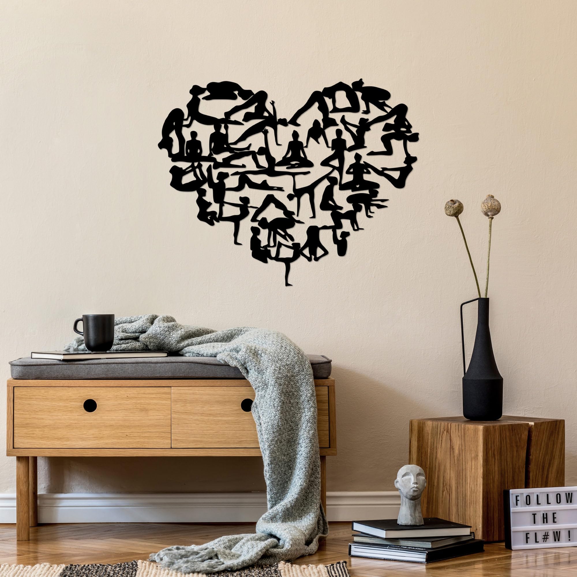 Stylish Black Decorative Metal Wall Accessory, 57 x 71 cm, 100% Metal, 1.5 mm Thickness, Perfect for Modern Home Decor & Unique Wall Art