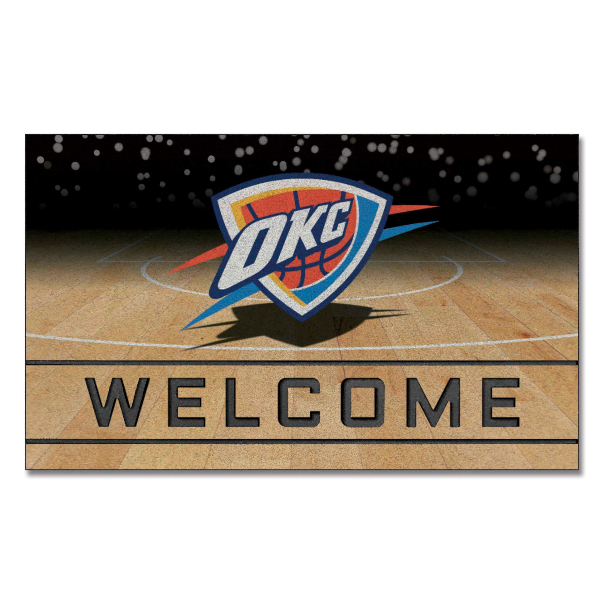 FANMATS 21960 Oklahoma City Thunder Crumb Rubber Outdoor Door Mat - 18in. x 30in.