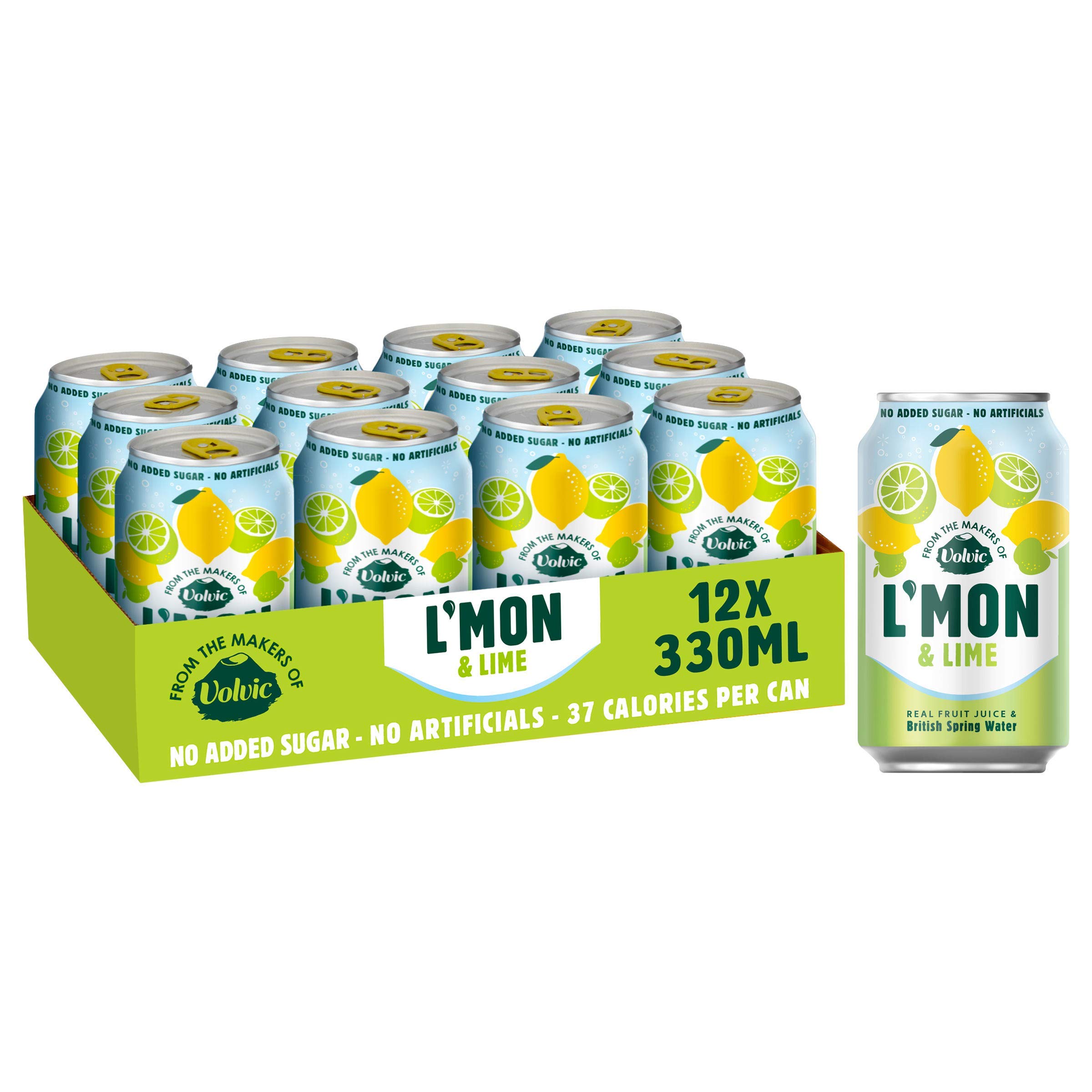 L'mon Sparkling Flavoured Water Lemon & Lime, 12x330ml