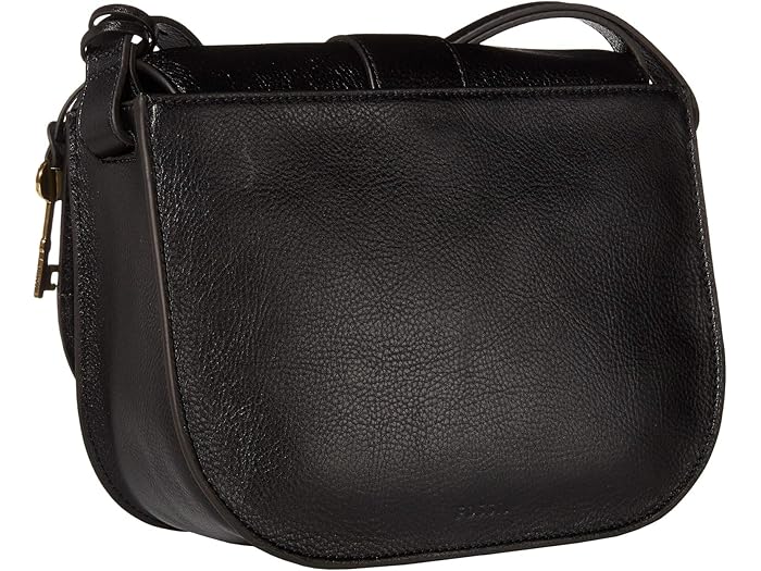 black leather saddle bag