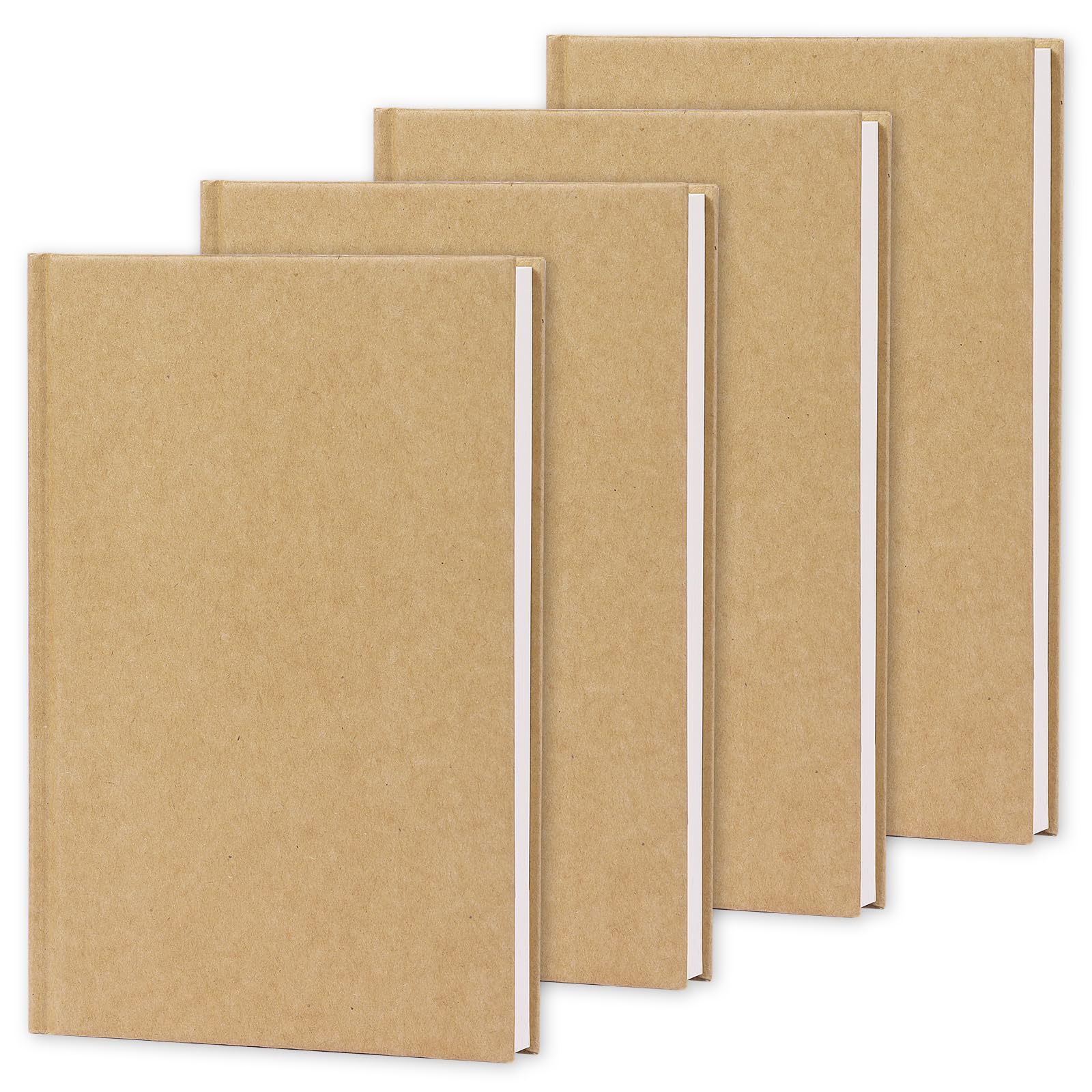 LABUK 4 Pack Blank Notebook Bulk, 120 Sheets Sketch Book 100gsm 5.6"x 8.3" Hardcover Sketchbook for Office School Travelers Gifts