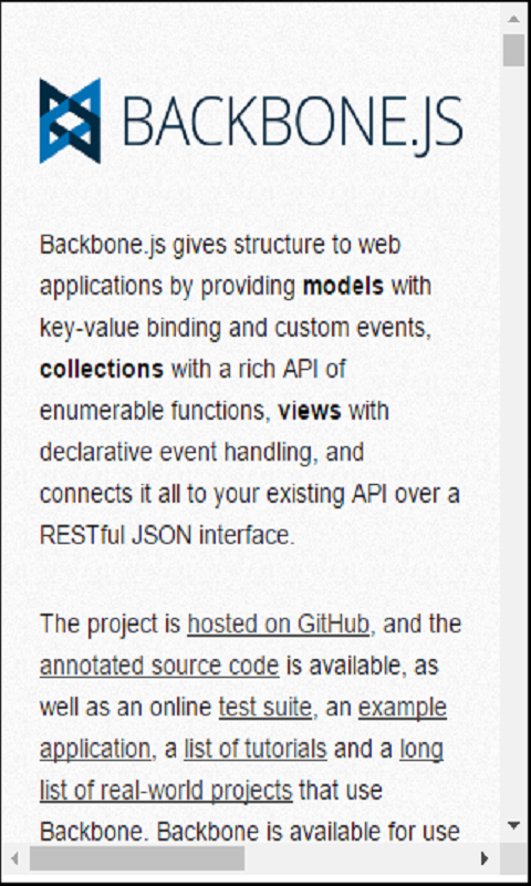 Backbone.js Framework - App on Amazon Appstore