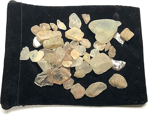 Miniatura 4 de Topacio natural en bruto con bolsa de terciopelo, rocas a granel (12 libra)
