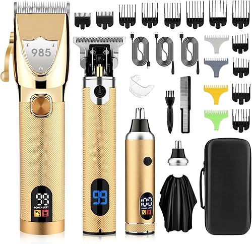 Saoilli Cortadora de pelo profesional para hombres, recortadora de barba, juego de recortadora de pelo para nariz, afeitadoras eléctricas Saoilli Cortadora de pelo profesional para hombres, recortadora de barba, juego de recortadora de pelo para nariz, afeitadoras eléctricas