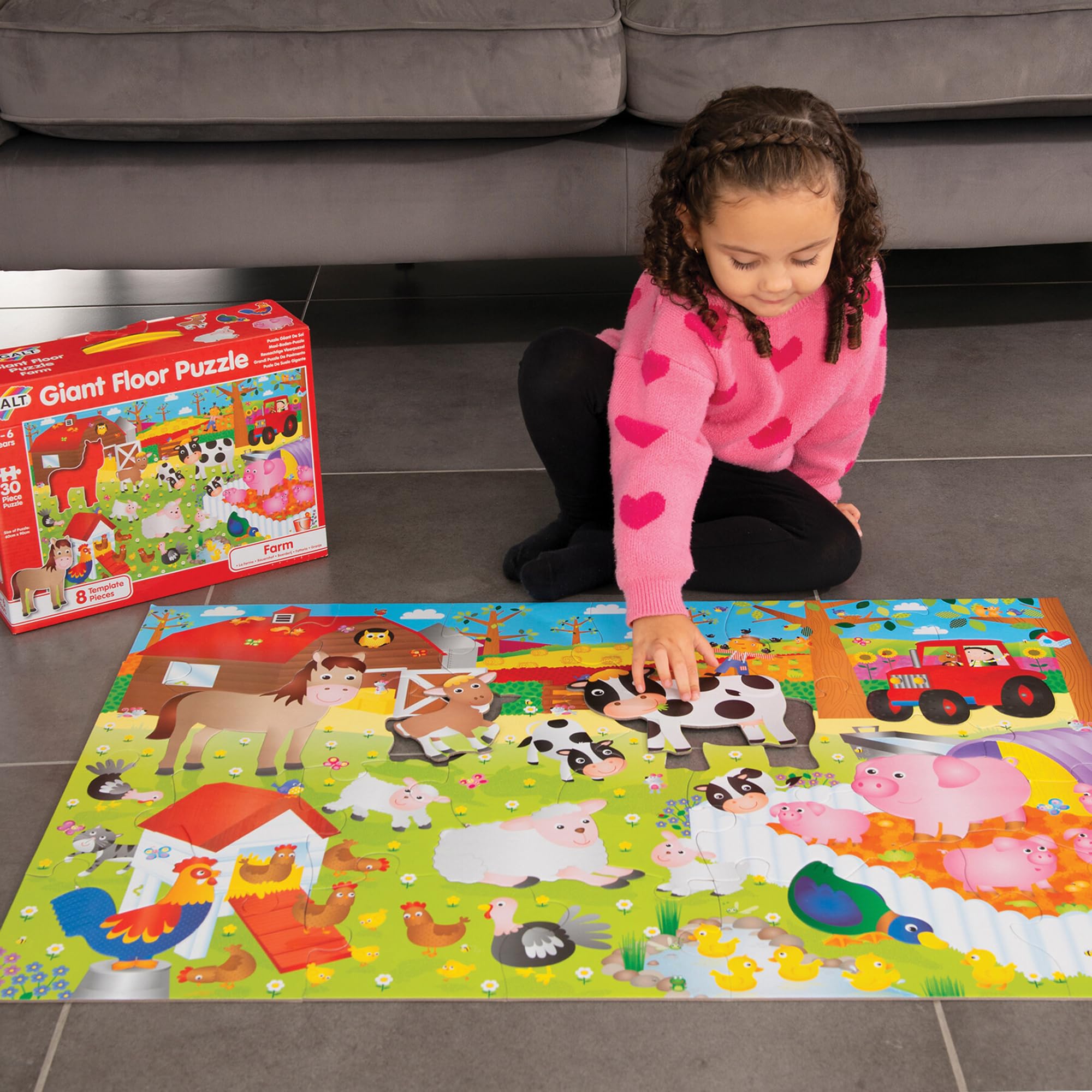Galt Toys, Giant Floor Puzzle - Farm, Floor Puzzles for Kids, Ages 3 Years Plus
